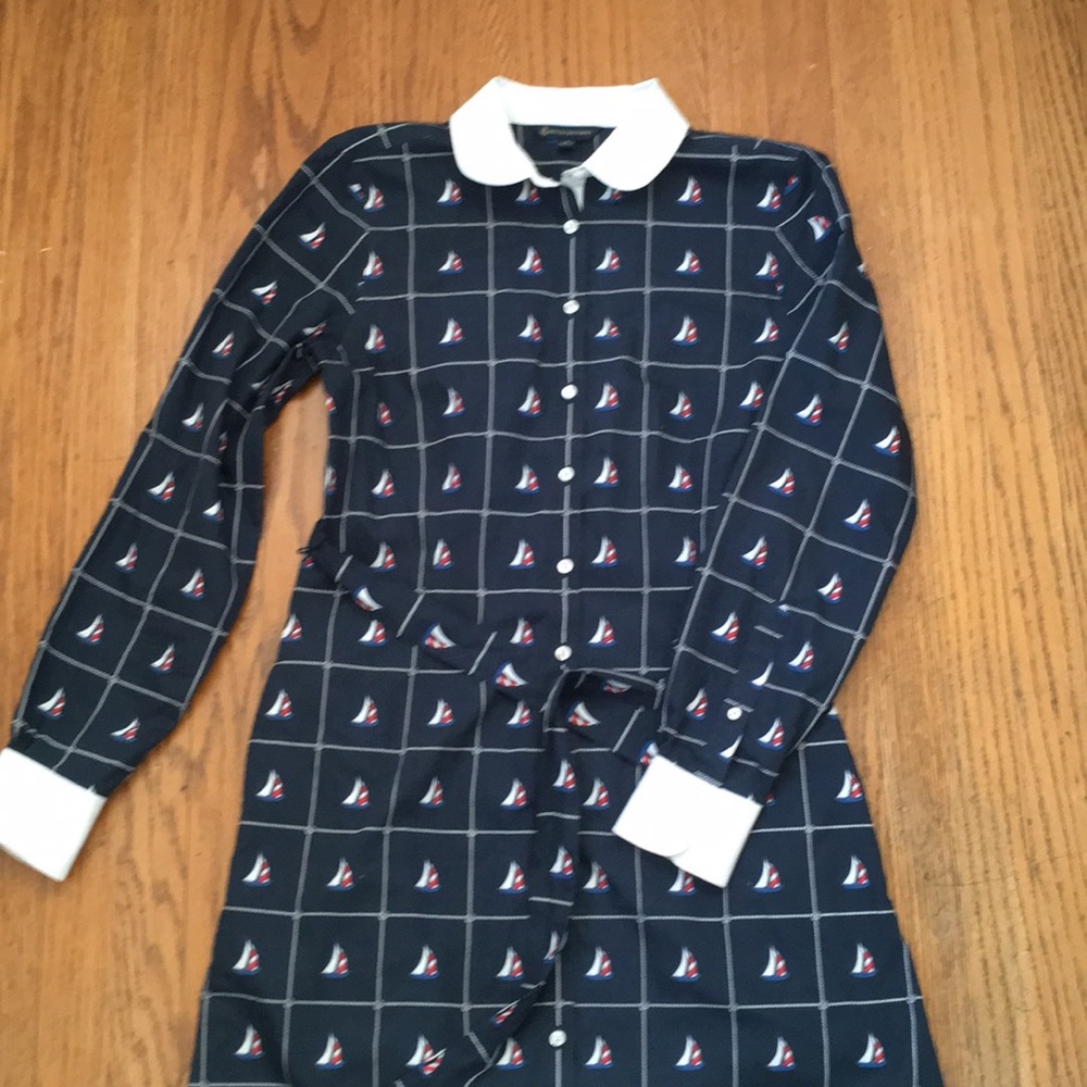 Nautical shirtwaist dress